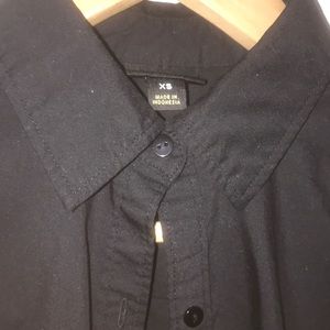 WOMEN’S XS WORTHINGTON BLACK COTTON BUTTON UP